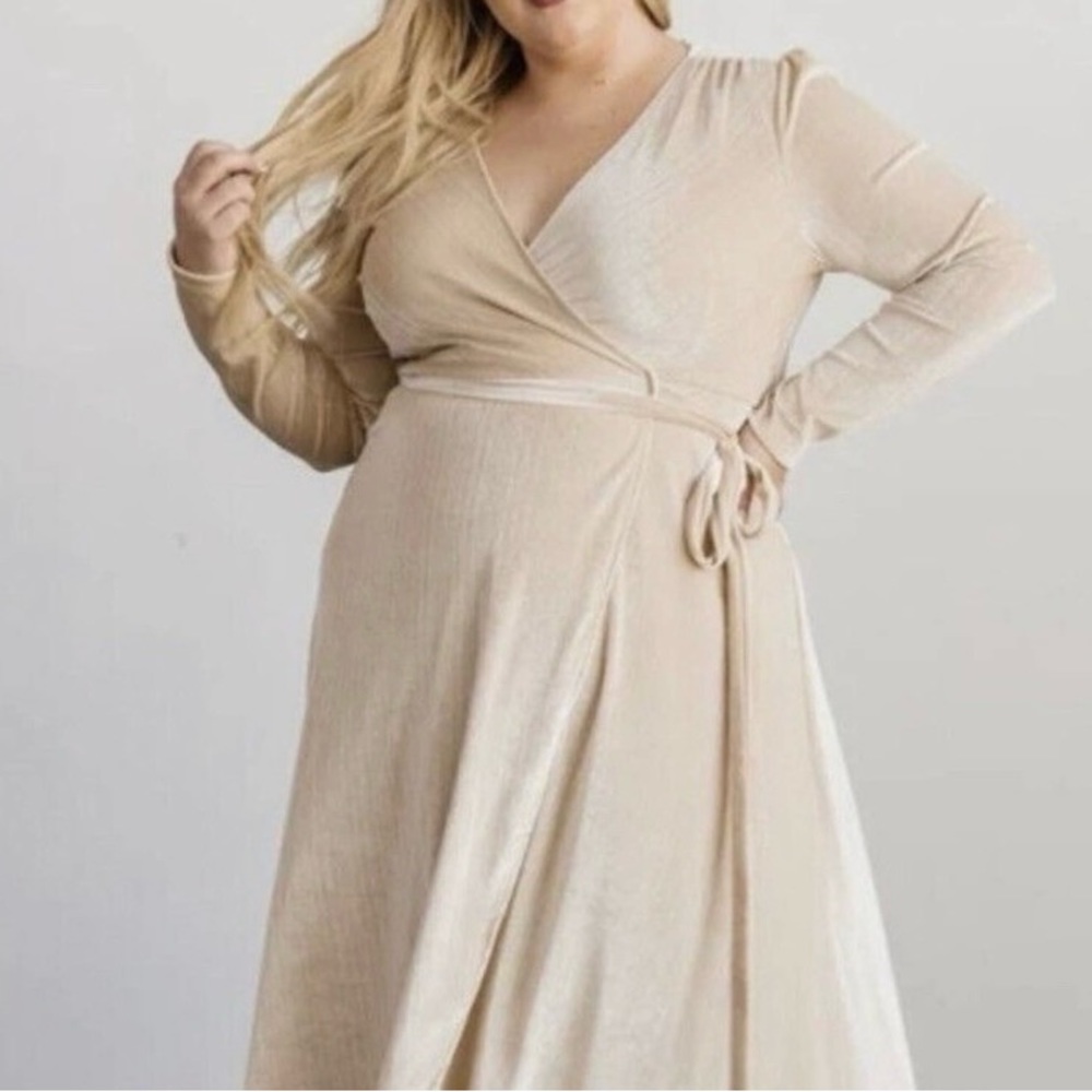Champagne Baltic Born Midi Wrap Dress